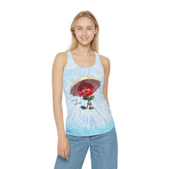 Tank Top - Rose Under Umbrella Tie Dye Racerback