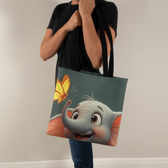 Happy Elephant on  Drum with Butterfly