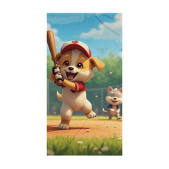 Puppy Baseball Beach Towel