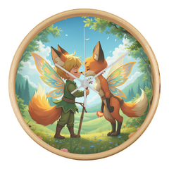 Fairy Foxes Kissing