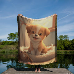 Cute Happy Puppy and Toy