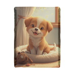 Cute Happy Puppy and Toy