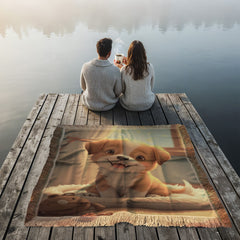 Cute Happy Puppy and Toy